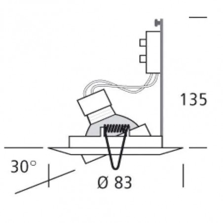 Einbaustrahler Alurorient + Trafo - D.50 Weiß 50W elektronisch