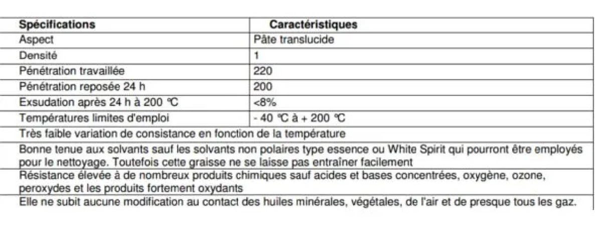 Graisse silicone pour robinet de vannes, étui tube de 20 g