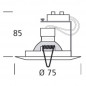 Alufix recessed spotlight D.50 White GX5,3 50W