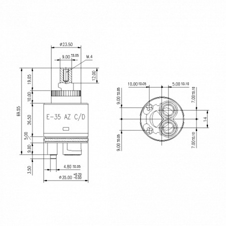 Ceramic cartridge CD D.35mm SEDAL