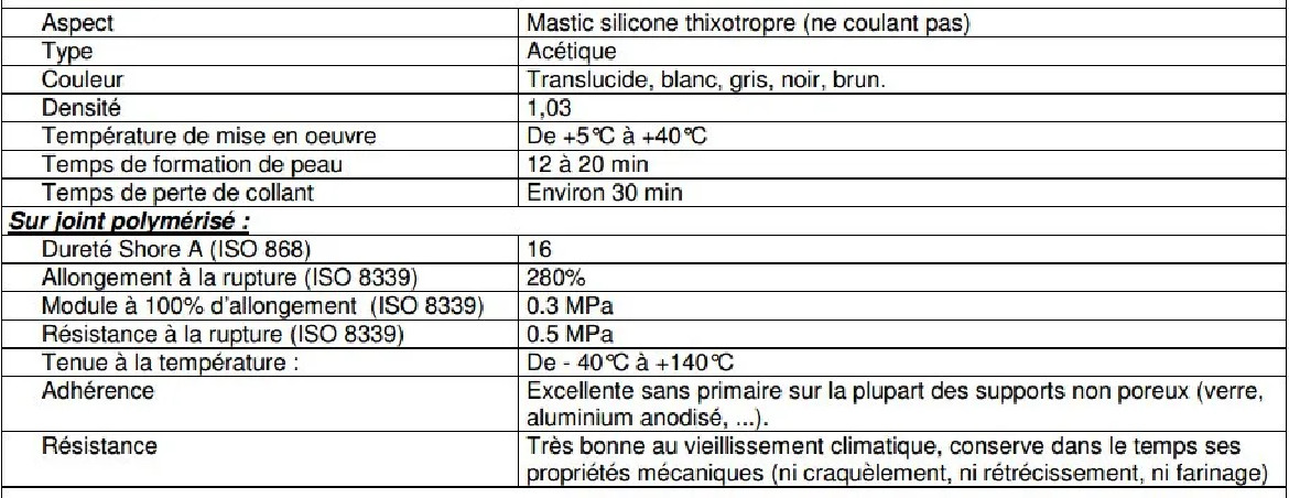 Gebsicone G1 translucide Mastic silicone d\'étanchéité