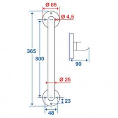 Straightening bar: 30 cm, chrome-plated ECO