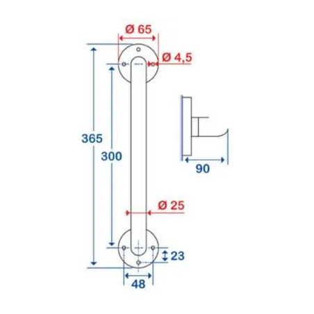 Barra di raddrizzamento: 30 cm, cromo ECO