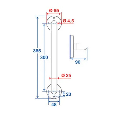 Aufrichtestange: 30 cm, weiß ECO