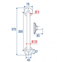 Aufrichtestange: 30 cm, verchromt starke Serie