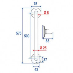 Straightening bar: 50 cm, chrome-plated, strong series