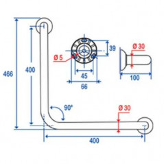 Eckstange 90° weiß epoxidiert 40x40