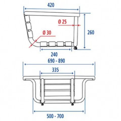 Asiento de bañera con respaldo