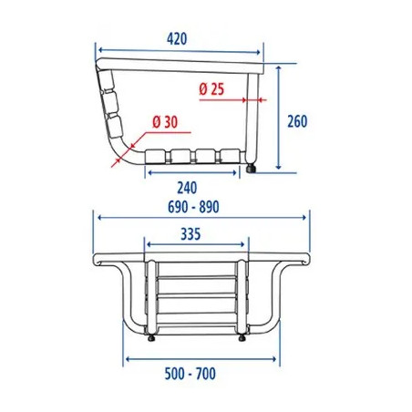 Asiento de bañera con respaldo