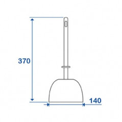 White polypropylene broom pot with brush