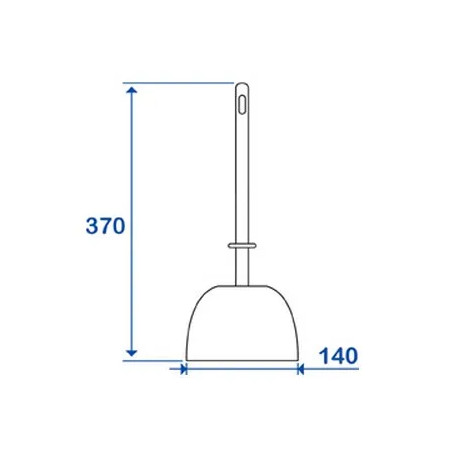 White polypropylene broom pot with brush