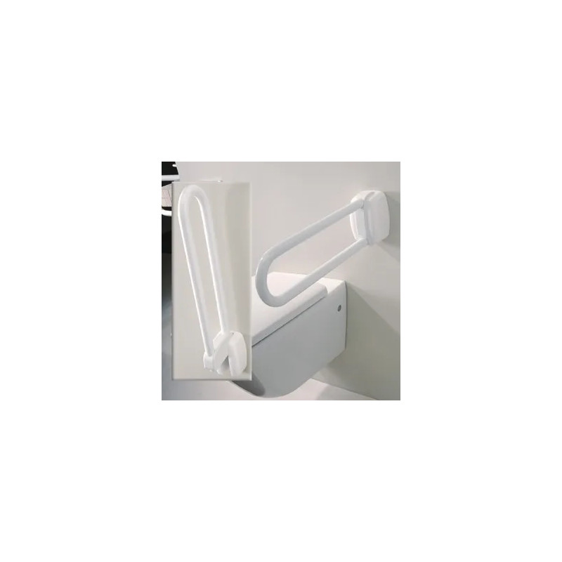 White epoxy lift-up grab bar: 60 cm