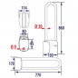 White epoxy lift-up grab bar: 77 cm