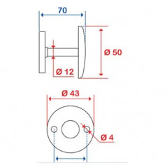 Porta accappatoio: 1 testa