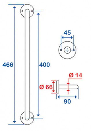 Fixed towel rack : 1 economic bar