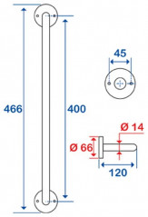 Fixed towel rack : 2 bars economic