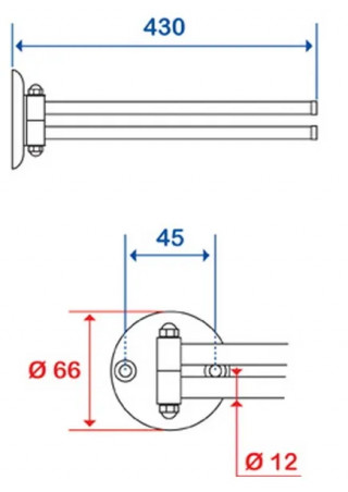 Towel rack : 2 bars mobile economic