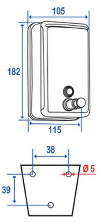 Flüssigseifen-Druckspender Inox mit Schloss