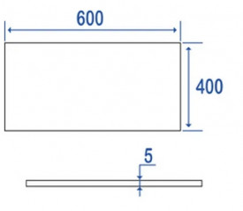 Specchio 600x400x5 acrilico