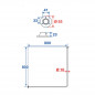 Eckstange 800x800 mm: Weißes Epoxy + ABS-Rosette