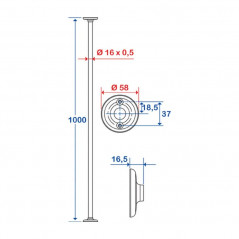 Straight tube: 1000 mm with 2 end caps