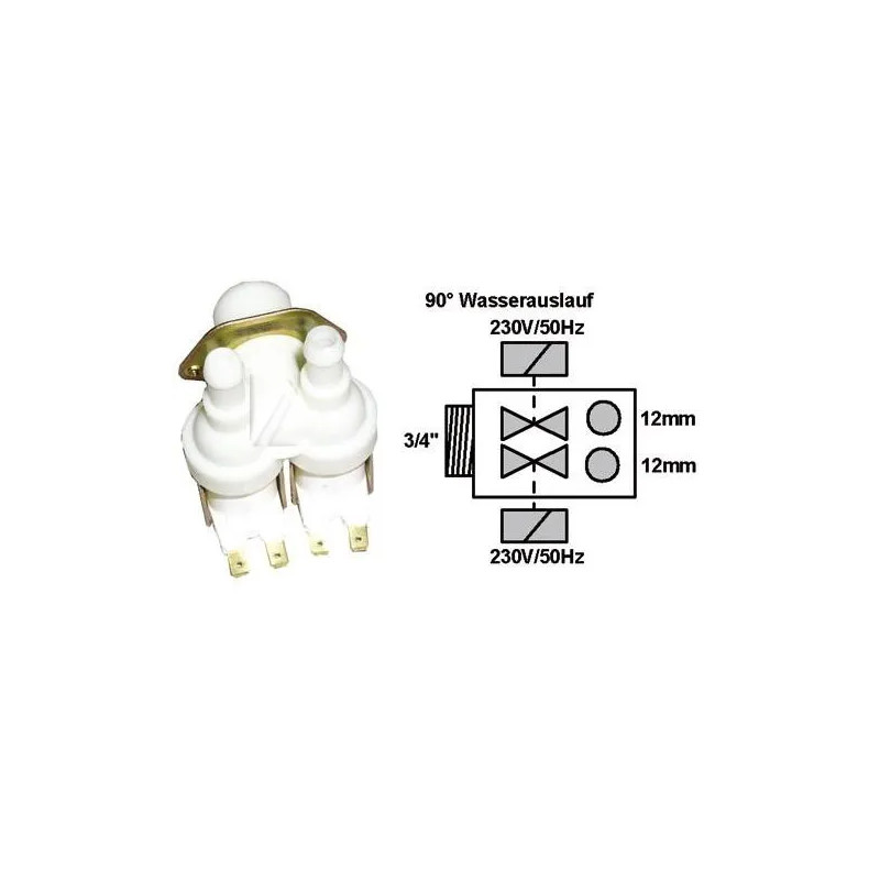 Válvula solenoide de 2 vías 90° D. 12mm BSK