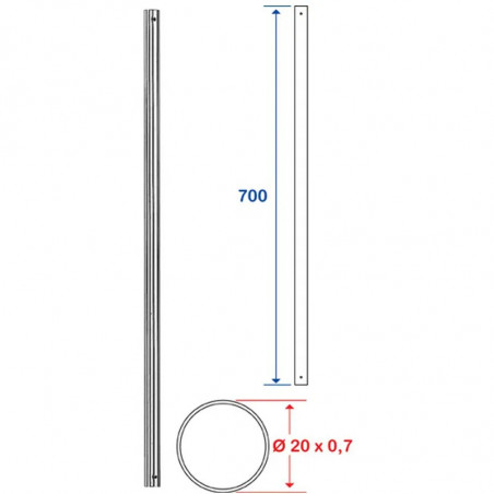 Straight tube 700mm without base