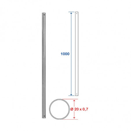 Straight tube 1000mm without base