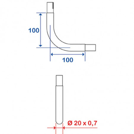 Tubo recto extensible de 580 a 900m