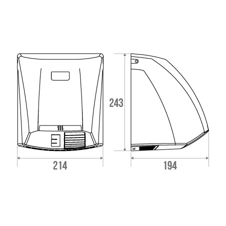 Automatic hand dryer 2100 W, ABS white