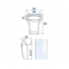 EXP'AIR forced air hand dryer : 1200 W