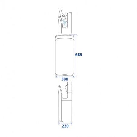 Forced Air Hand Dryer SWEEPER 1650 White