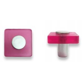 Pomo cuadrado, PVC, rosa opal, 30x30mm, H26mm, 1 pieza con tornillos. - CIME - Référence fabricant : CQ.62586.1