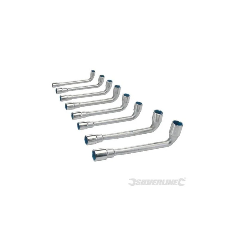 Set of 8 open-end pipe wrenches 8 to 19 mm