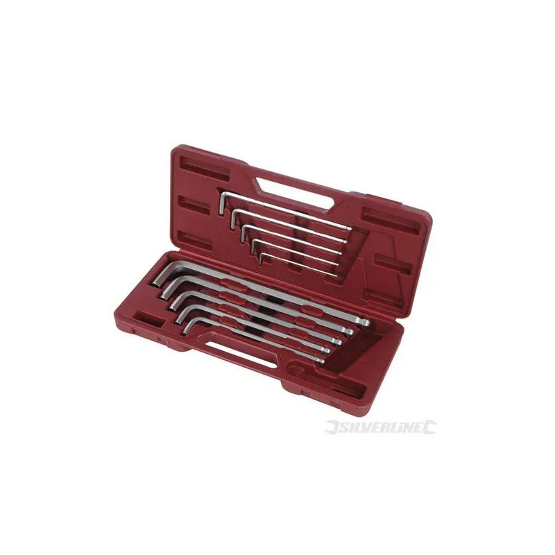 Set of 10 hexagon socket wrenches