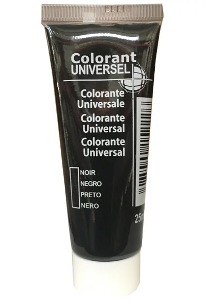 Tinte universal, tubo de 25 ml, negro.