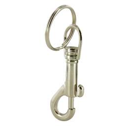 Pump carabiner with ring, nickel-plated steel, L.75mm, D.30mm, 1 pc. - CIME - Référence fabricant : CQ.33278.1