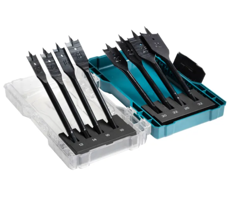 Set mit 8 Flachholzbohrern MAKITA, 12,14,16,18,20,22,25,32 mm, Sechskantschaft 