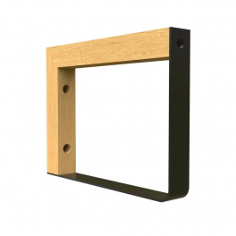 Angolo MIX R avvitato in faggio non trattato e acciaio nero, 152 x 202 mm - CIME - Référence fabricant : 54026