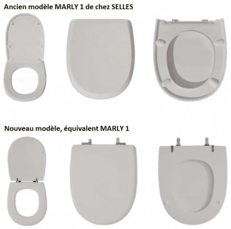 Equivalente Marly 1 Manhattan Gris asiento de inodoro equivalente, montaje horizontal