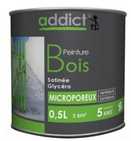 Peinture spéciale bois glycéro, Gris argent satin, 0,5 litre.