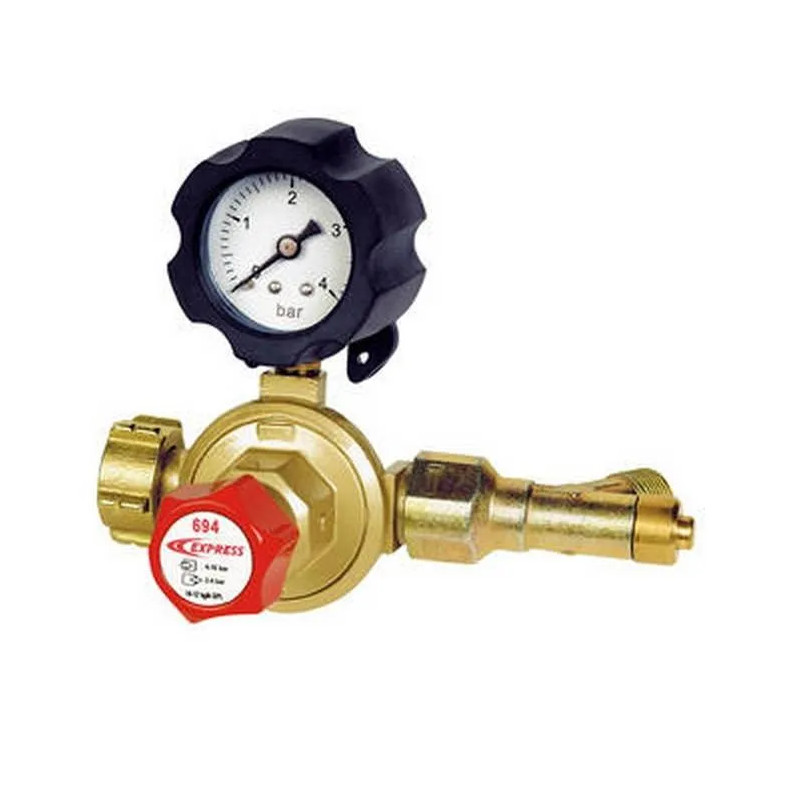 Propane pressure regulator with pressure gauge