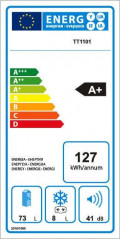 Table top: 84L (refrigerator), 10L (freezer), A+.