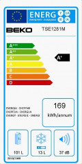 Table top: 84L (refrigerator), 10L (freezer), A+.