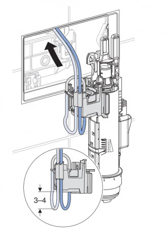 Récepteur pour mécanisme de WC pneumatique Geberit, double touche