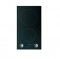 2-burner ceramic hob with touch-sensitive radiators : Black, 286x506