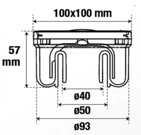 Sifone con griglia in acciaio inossidabile: 10x10