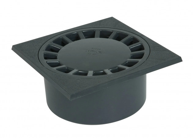 Yard drain with vertical socket: M80-F90, dark grey