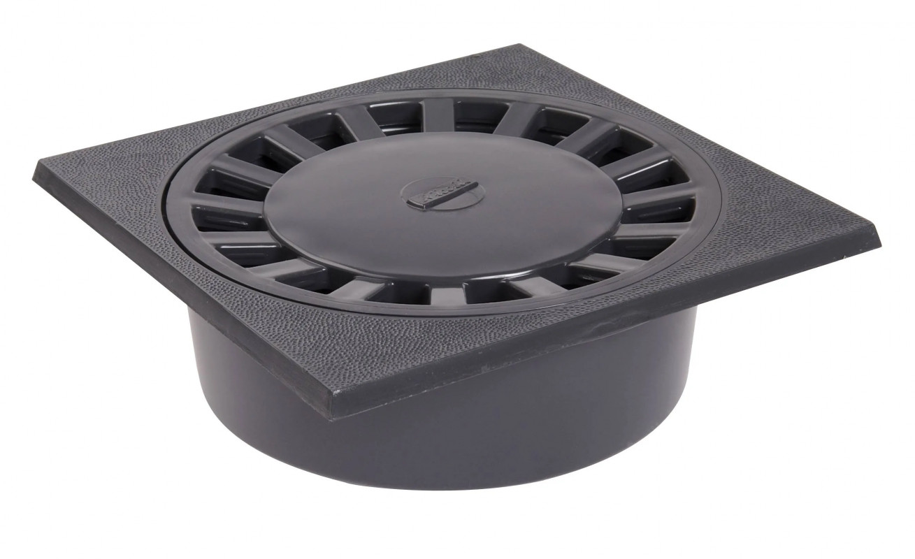 Yard drain with vertical socket: M90-F80/100, dark grey