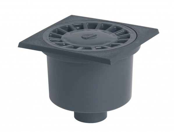 Siphon de cour à garde d\'eau : M50 - F40 gris foncé